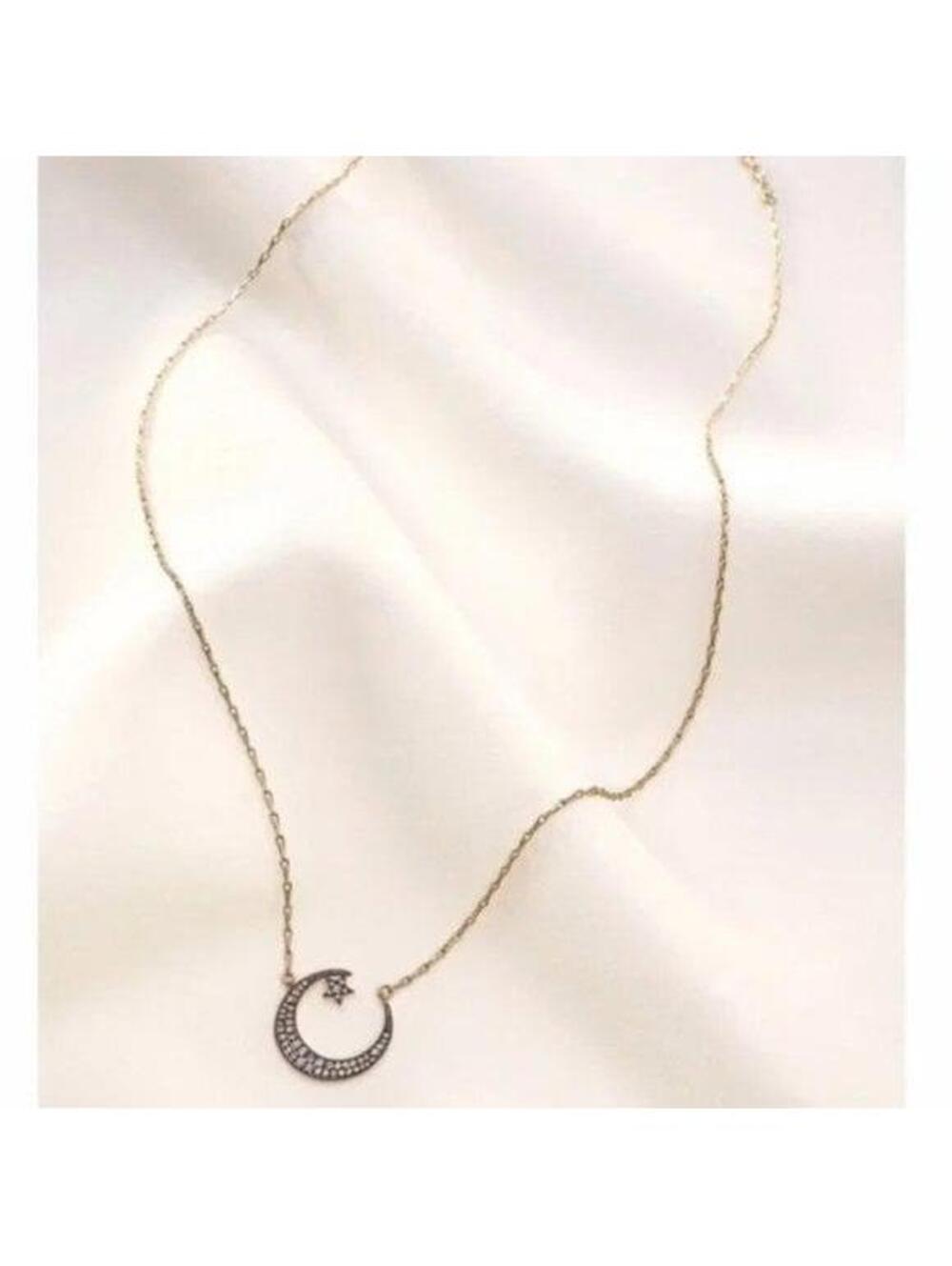 Stella & Dot Pave Crescent Necklace